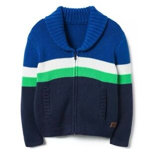 Janie and Jack Blue Colorblock Stripe Cardigan Sweater NWT